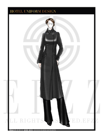 时尚黑色女职业装OL大衣制服设计图189