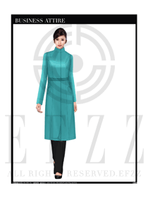 原创设计浅绿色女职业装大衣服装款式图188