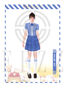 原创设计浅蓝色短袖女款学生服制服款式图017