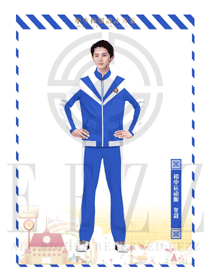 蓝色长袖男款运动装学生服校服款式设计图028