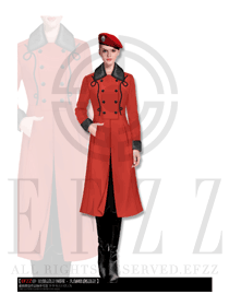 新款橙红色女款冬季保安服大衣制服设计图066