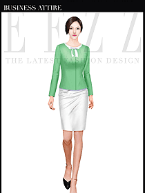 原创设计青绿色短裙款时尚促销服设计图1007