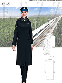 时尚黑色大衣女款交通运输制服设计图167