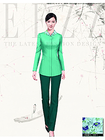 亮绿色长袖女款款民族特色酒店服装款式图209