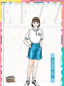 时尚白色短袖女款学生服校服款式设计图061