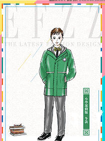 时尚绿色男款学生服校服款式设计图066