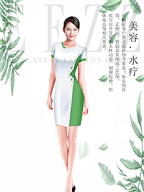 原创制服设计连衣裙款按摩技师服装款式图1442