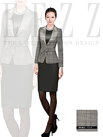 新款灰色女秋冬职业装制服设计图1279