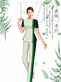 时尚短袖女款按摩技师服款式设计图1452