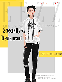 时尚女款快餐厅服装款式设计图285