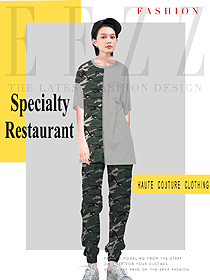 时尚短袖女款快餐厅服装款式设计图287
