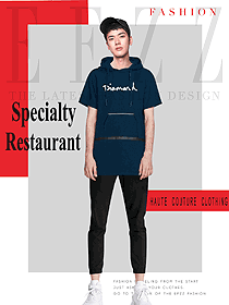 时尚短袖男款快餐厅服装款式设计图289