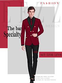 原创制服设计红色男职业装西服款式图450