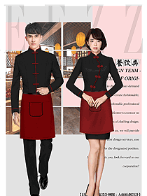 原创制服设计男女款中餐服务员服装款式图2027