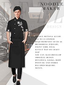 新款黑色男款酒店厨师服制服设计图462