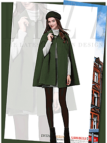 原创制服设计绿色女职业装大衣服装款式图236