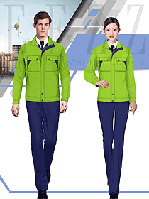 时尚青绿色长袖春秋工程服设计图1244