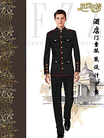 时尚长袖男款星级酒店门童制服设计图1273