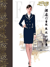 新款长袖女款星级酒店门童制服设计图1275