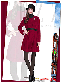 新款红色女职业装大衣制服设计图280