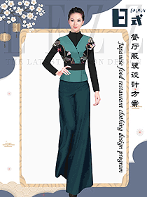 时尚日式餐厅女服务员服装款式图350