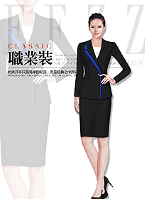 原创制服设计黑色女职业装夏装款式图859