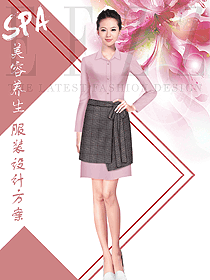 时尚粉色女款美容技师制服设计图640