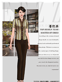 原创设计短袖女款中餐服务员服装款式图2165