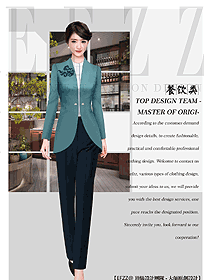 新中式女款中餐服务员制服款式图2174