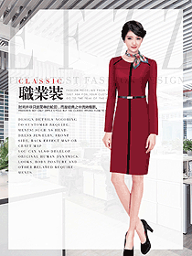 新款枣红色女职业装夏装制服设计图1052