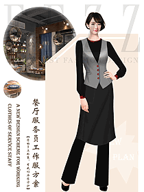 时尚西餐服务员制服设计图1427