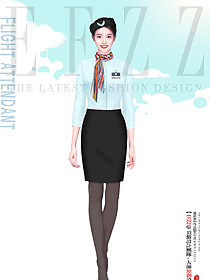 航空公司夏季服装女装空姐制服设计图