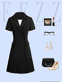 黑色女款夏季连衣裙OL服装设计