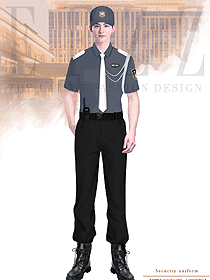 新式中灰色保安工作服套装物业售楼部形象岗礼宾服