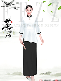 中国时尚走秀民族水墨风格服装设计