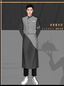 奶茶快餐工作衣服马甲围裙女西餐快餐饮面包店服务员服装设计