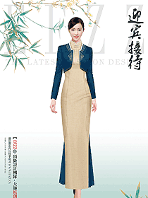 中国汉代文化元素装修酒店员工迎宾制服设计作品