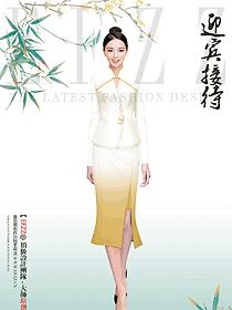 唐文化为主题的中式精品酒店员工迎宾制服设计美图