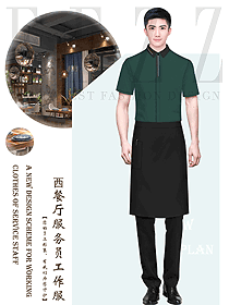连锁餐饮咖啡厅工服夏冷饮甜品站T恤拼色服装设计
