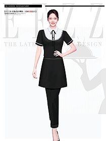黑白色英式传统女佣制服套装设计