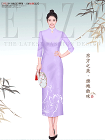 紫色旗袍-独具古色古香韵味,展现东方古典气质美