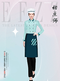 短袖定制生鲜火锅咖啡蛋糕店女服务生工装设计图
