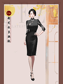 新中式网纱连衣裙女国风立领显瘦改良版旗袍