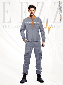 时尚灰色男装工程服设计定制款式图