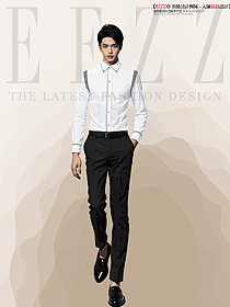 EFZZ原创手绘设计男职业装长袖衬衫设计图