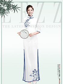 禅意新中式茶艺师创新旗袍设计