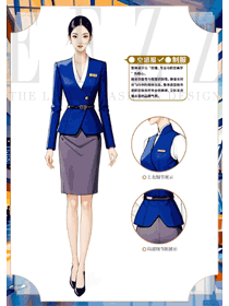 空姐制服职业套装女套裙气质女神手绘图