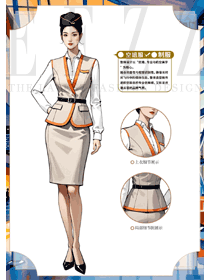 航空地勤前台客服马甲工作服手绘图