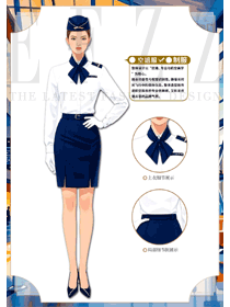 高铁乘轨职业套装长袖衬衫款手绘作品图