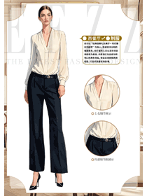 酒店餐饮咖啡西餐厅长袖衬衫工装制服手绘作品